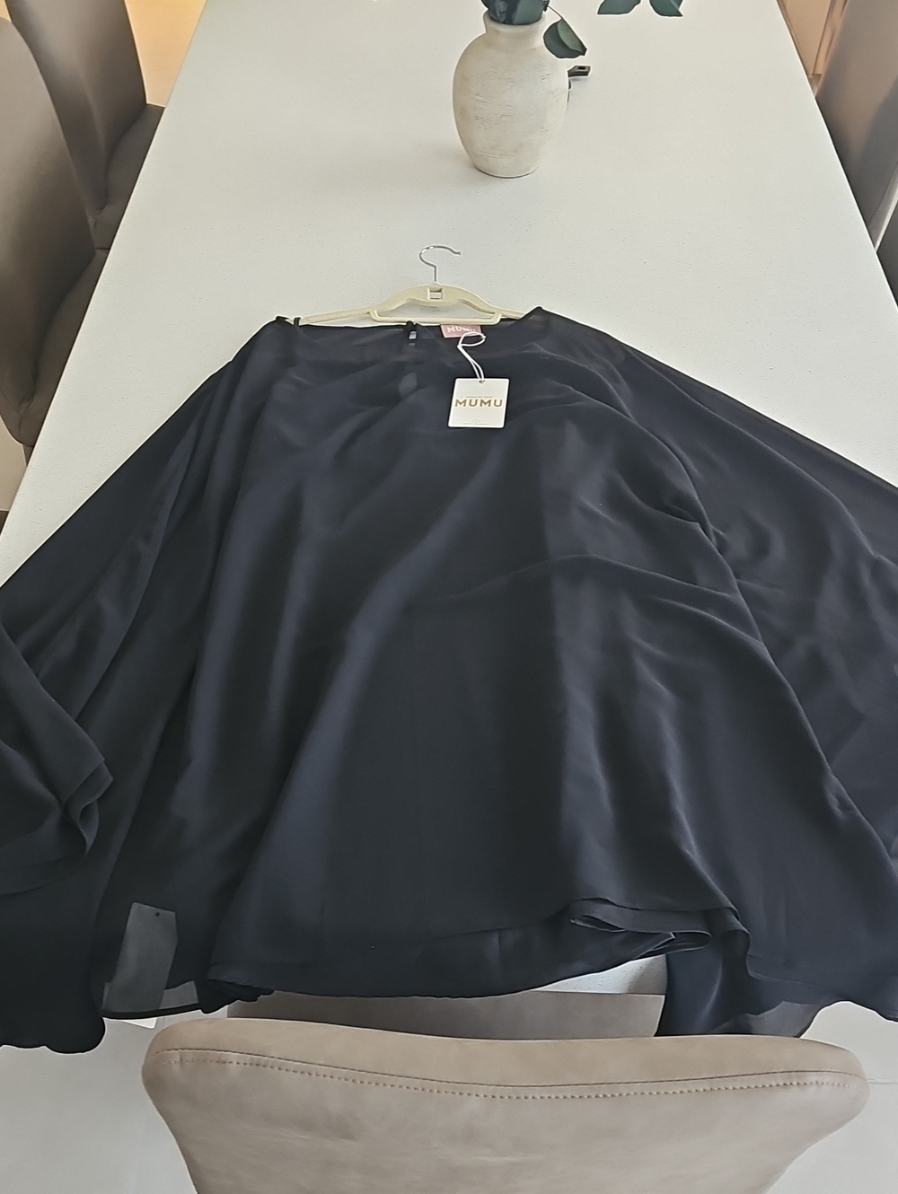 NWT Show Me Your MuMu Olsen Black Sheer Cape-Sleeve Mini Dress - Picture 7 of 11